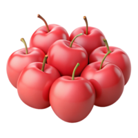 3D Render of Red Apples Cluster png