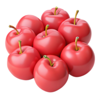 3D Render Shiny Red Apples Group png