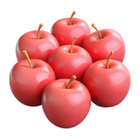 3D Render of Shiny Red Apples png