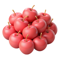 3D Render of Red Apples Pile png