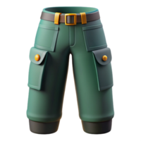 3D Render of Green Cargo Pants png