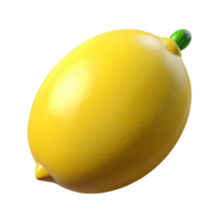 3D Render of a Yellow Lemon png