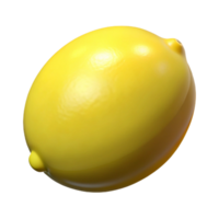 3D Lemon Render Yellow Citrus Fruit png