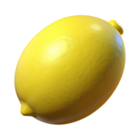 3D Render Yellow Lemon Fruit Illustration png