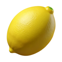 3D Render of a Single Lemon png