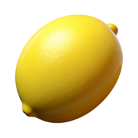 3D Lemon Render Yellow Citrus Fruit png