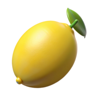 3D Render Yellow Lemon Fruit Illustration png