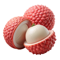 3D Lychee Fruit Render, Closeup View png