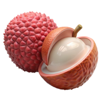 3D Lychee Fruit Render, Realistic Image png