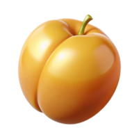 3D Render of a Ripe Apricot png