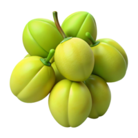 3D Render of a Bunch of Green Fruits png