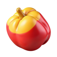 3D Render of Red and Yellow Bell Pepper png