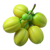 3D Render of Yellow Fruit Cluster png