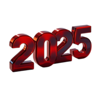 The word 2025 is shown in red on a black background png