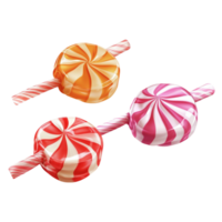 Three different colored lollipops on a black background png