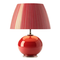 A red lamp with a striped shade png