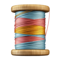 A spool of thread with colorful threads png