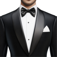 A man in a tuxedo with a bow tie png