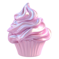 A cupcake with pink frosting on a black background png