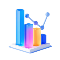 A colorful graph with a bar chart on top png