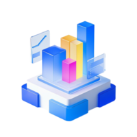A colorful graphic of a bar chart and a graph png
