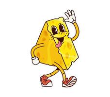 Groovy cheese character with happy expression vector