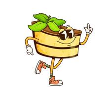 Funny groovy cheese cake dessert character vector