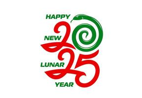 2025 Chinese lunar New Year greeting, snake number vector