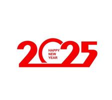 2025 Happy New Year greeting and calendar number vector