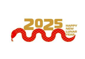 2025 Chinese Lunar New Year snake with number vector