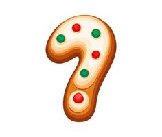 Biscuit Question mark as a gingerbread cookie vector