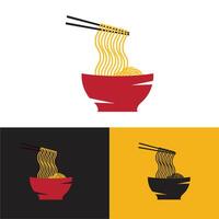 Incorporate elements from specific noodle cultures, such as chopsticks, bowls, or ingredients. vector