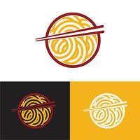 A simple outline or silhouette of a bowl with noodles inside vector