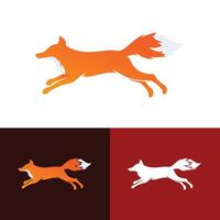 A fox silhouette in a playful pose, such as leaping vector