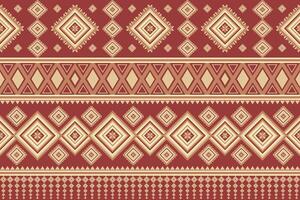 Red and yellow vintage geometric abstract Ethnic pattern. vector