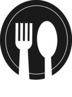 Table knife and fork utensils indicating a diner or food Spoon and fork icon vector