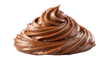 Swirl of chocolate cream on transparent background. png