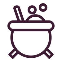 cauldron halloween line vector