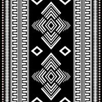 Black and White color Geometric ethnic oriental pattern traditional Design. vector