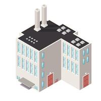 Isometric Factory Production Building Icon Color Illustration Design vector
