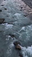 River arve flowing through chamonix valley, France in November video