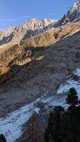 Stunning alpine landscape transition as shadows move in Chamonix, France in November video