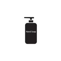 Simple liquid soap icon isolated on white background in silhouette style. Bathroom accessories. Icon for web design, tag, label. vector
