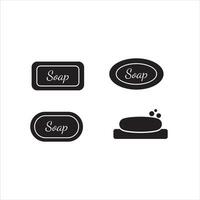 Simple soap icon isolated on white background in silhouette style. Bathroom accessories. Icon for web design, tag, label. vector
