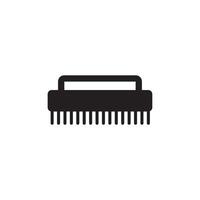 Simple brush icon isolated on white background in silhouette style. Bathroom accessories. Icon for web design, tag, label. vector