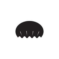 Simple shower cap icon isolated on white background in silhouette style. Bathroom accessories. Icon for web design, tag, label. vector