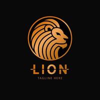 Gradient lion design logo template vector