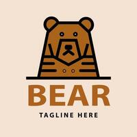 Bear logo minimalist design template vector
