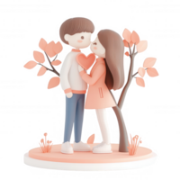 A charming couple embracing under colorful foliage, symbolizing love and connection. png