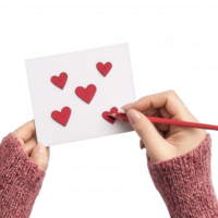 A hands-on craft activity creating hearts for a heartfelt greeting card. png